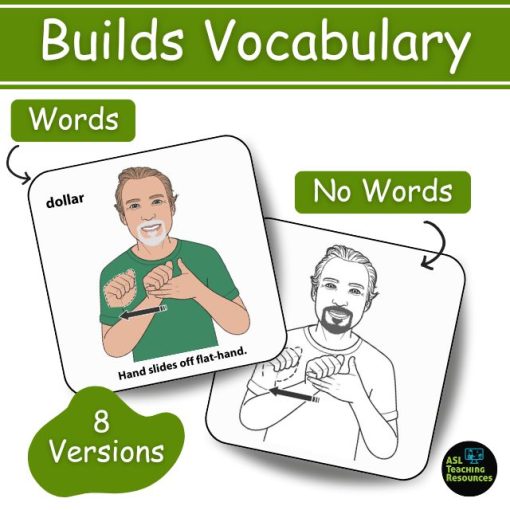This Money flashcards printable builds vocabulary with eight versions.