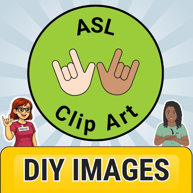 ASL clip art DIY images with sign language hands and teacher-friendly graphics