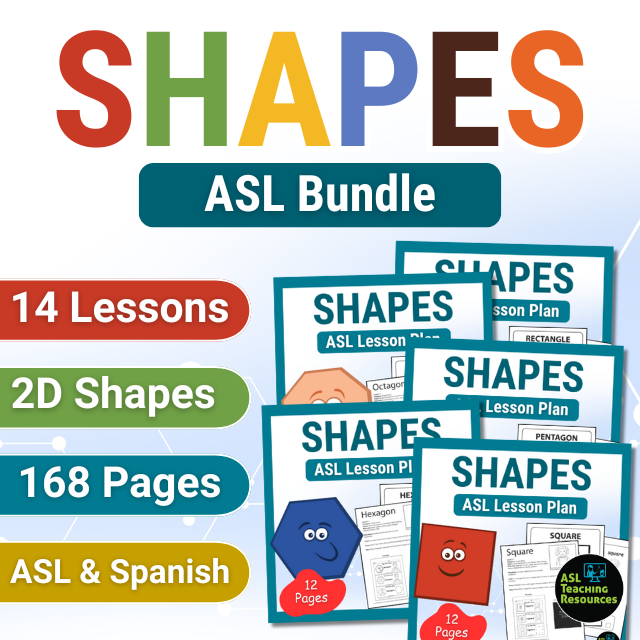 Shapes Worksheets ASL Lesson Plan Bundle