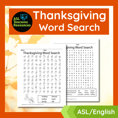 asl thanksgiving word search