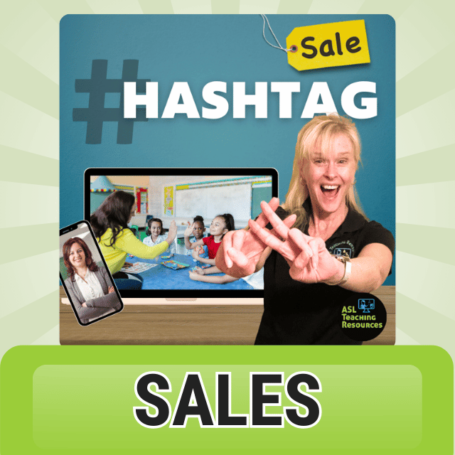 hashtag sale sign language deals