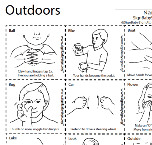 ASL Flash Cards Outdoors
