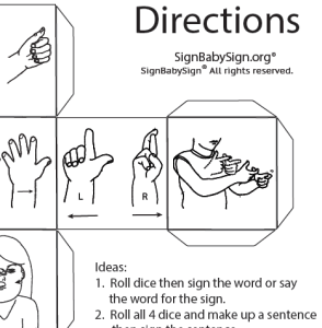 ASL Dice Game – Directions, Set of 12 words, Sign Language