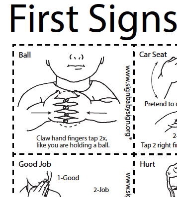 ASL Flash Cards – First Signs Ages 1-4, Set of 12 words, Sign Language