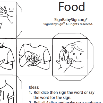 ASL Dice Game – Food, Set of 12 words, Sign Language