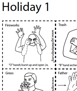 ASL Flash Cards - Holiday part 1, Set of 12 words, Sign Language