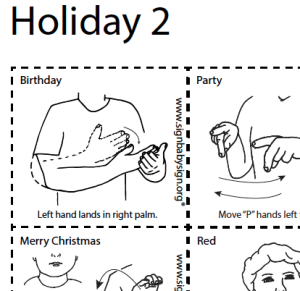 ASL Flash . Cards - Holiday Part 2, Set of 12 words, Sign Language