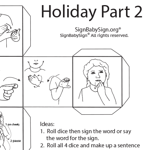 Preview ASL Dice Game – Holiday Part 2, Set of 12 words, Sign Language