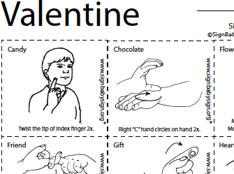 preview Valentines Day ASL Flash Cards