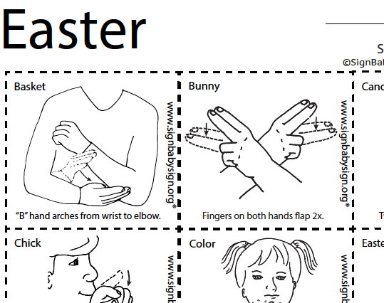 Sign Language Flashcards – Easter