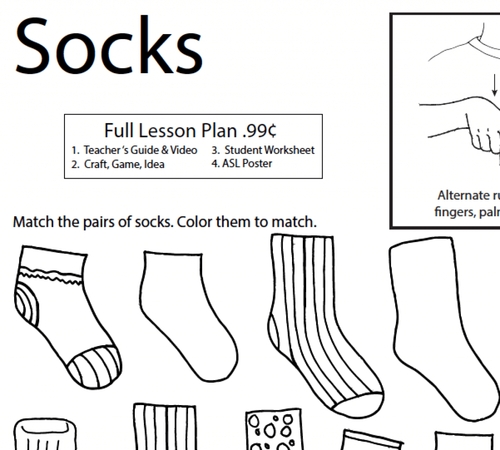 Lesson Plan- Socks - ASL Teaching Resources