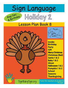ASL Lesson Plan Book Holiday 2