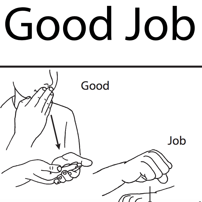 how do u say good job in sign language