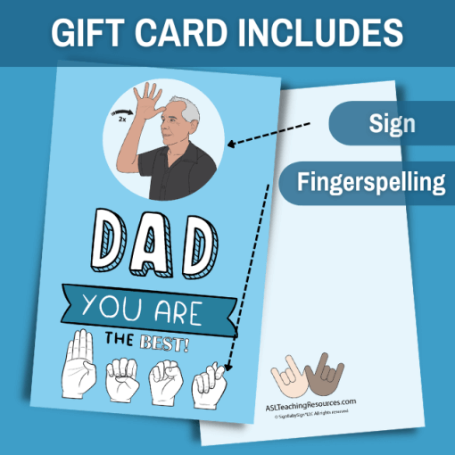Blank Sign Language father's day cards