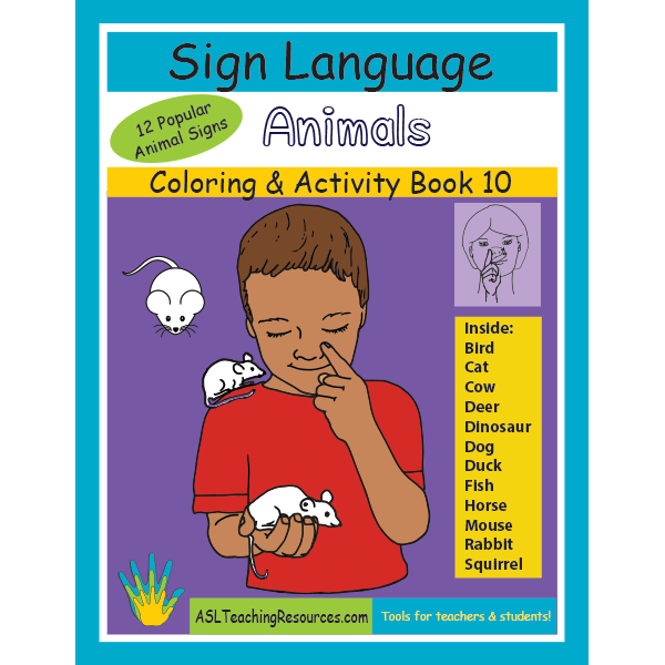 Sign Language Coloring Activity Book 10 – Animals
