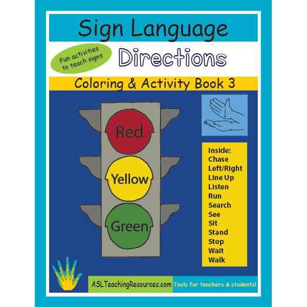 Sign Language Coloring Activity Book 03 – Directions