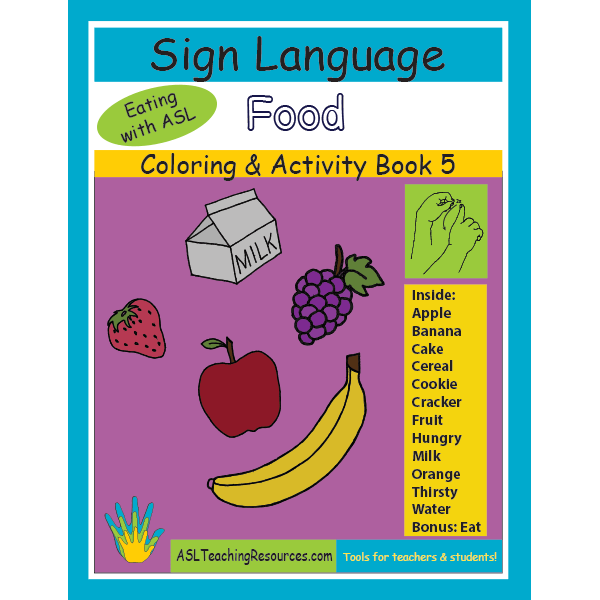 Sign Language Coloring Activity Book 05 – Food