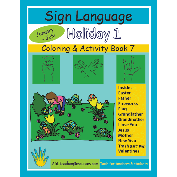 Sign Language Coloring Activity Book 07 – Holiday 1