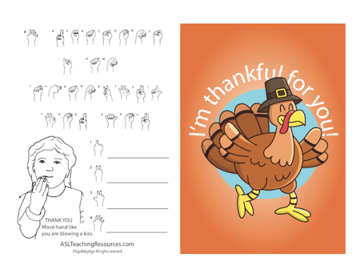 I'm thankful for you color with ASL