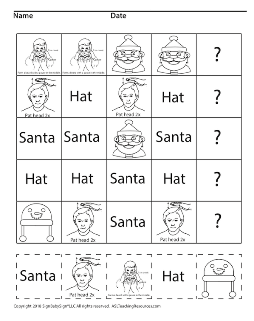 Pattern Christmas sign language sample 1