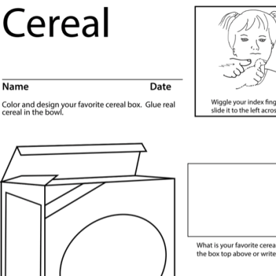 Cereal Lesson Plan Screenshot Sign Language