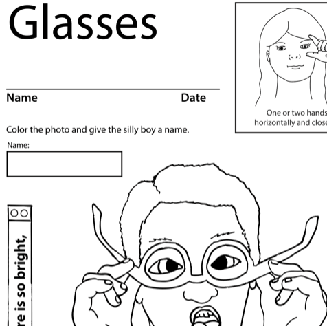 Glasses Lesson Plan Screenshot Sign Language