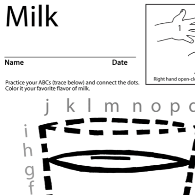 Milk Lesson Plan Screenshot Sign Language