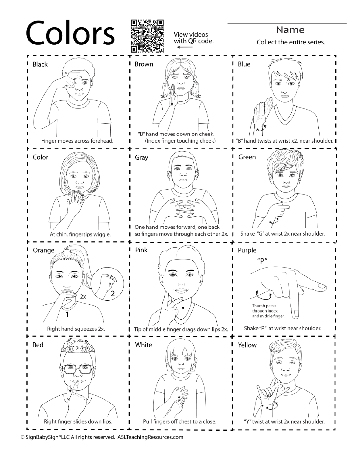 Lesson Plan Book 19 ASL Colors ASL Teaching Resources