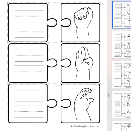 LPB 20 ABC Puzzle 3 of 3 writing Screen Shot Sign Language