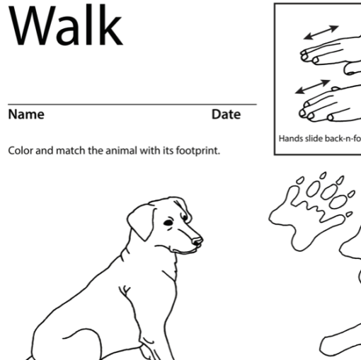 Walk Lesson Plan Screenshot Sign Language