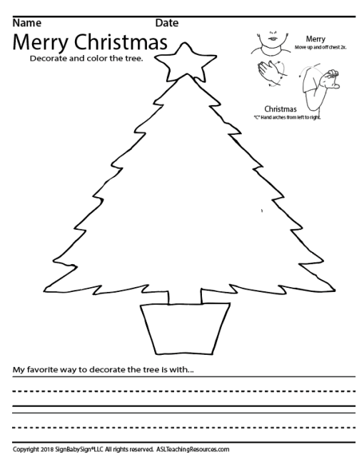 Christmas Coloring Sheet ASL Screen Shot