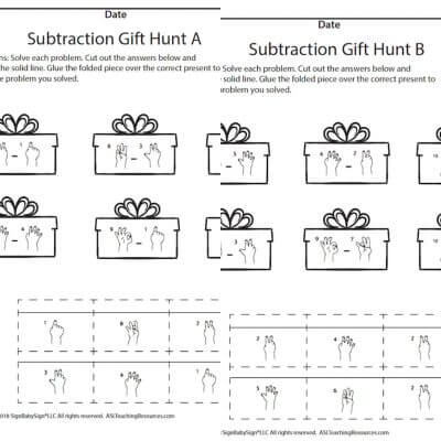 December Subtraction Gift Hunt A B screen shot Sign Language