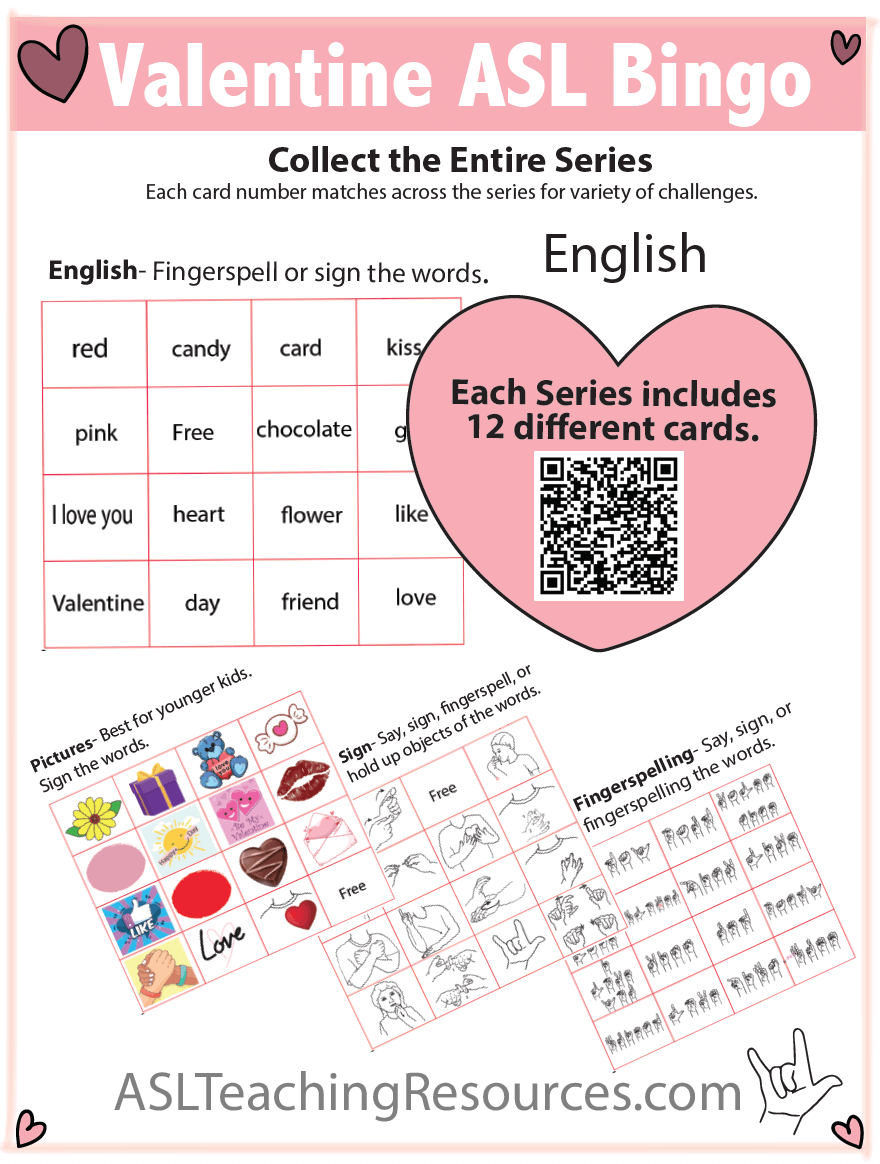 Valentine Asl Bingo Asl Teaching Resources