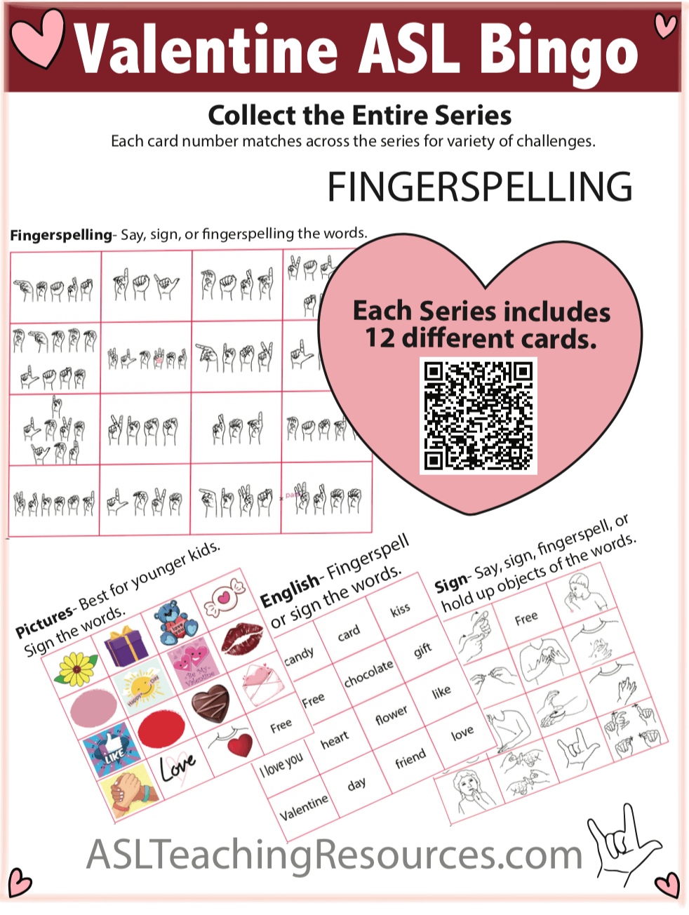 Valentine Asl Bingo Asl Teaching Resources