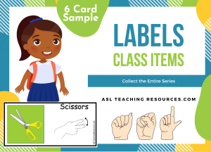 ASL Flashcards Classroom Items