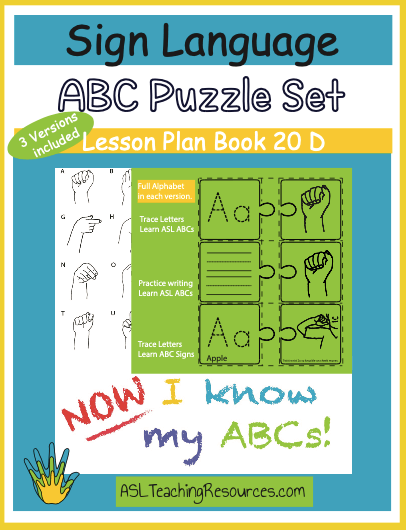 Lesson Plan Book 20 D – Sign Language ABC Puzzle Set