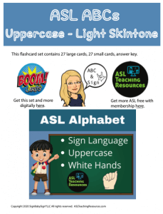 ASL ABC Light Skin Uppercase