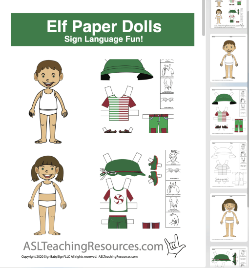 Elf on a Shelf Paper Dolls Light Skin