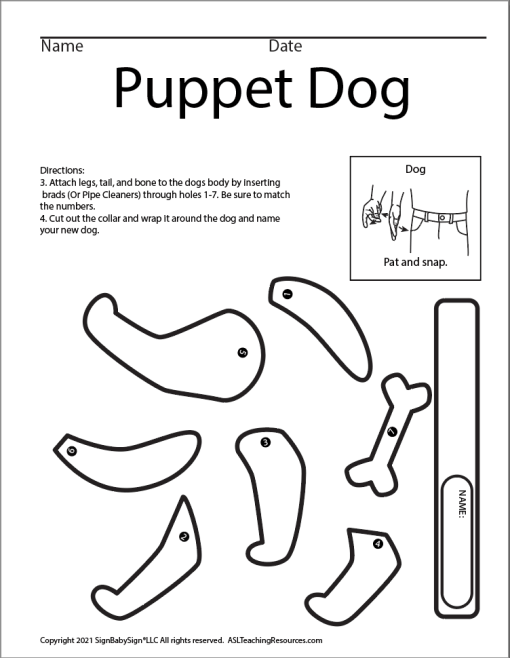 Screen Shot ASL Dog Puppet Page 2 BW