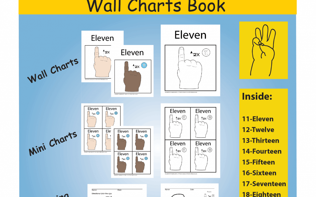 Wall Charts Book Numbers 11-20 Light and Dark Skin