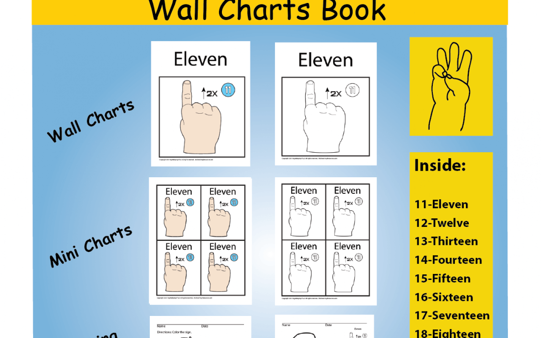 Wall Charts Book –  Numbers 11- 20 Light Skin