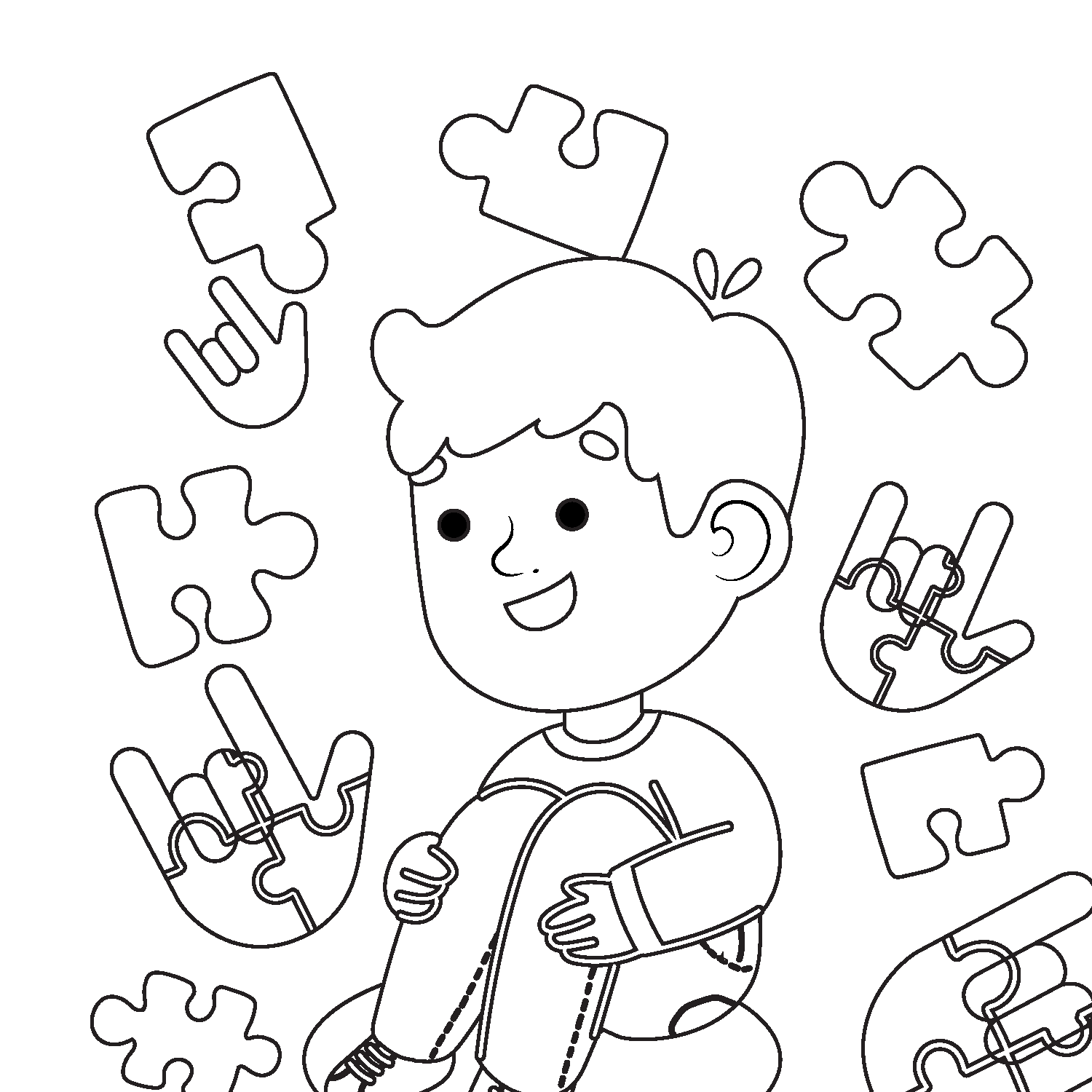 Autism Awareness Coloring Sheets Children (ASL) ASL Teaching Resources