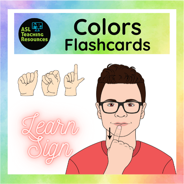 Sign Language Colors Printable Cards