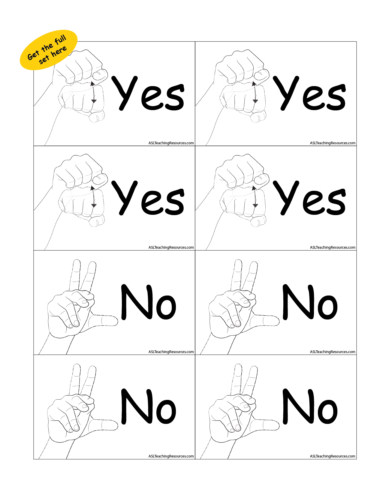 Yes or No Question Game - ASL Teaching Resources