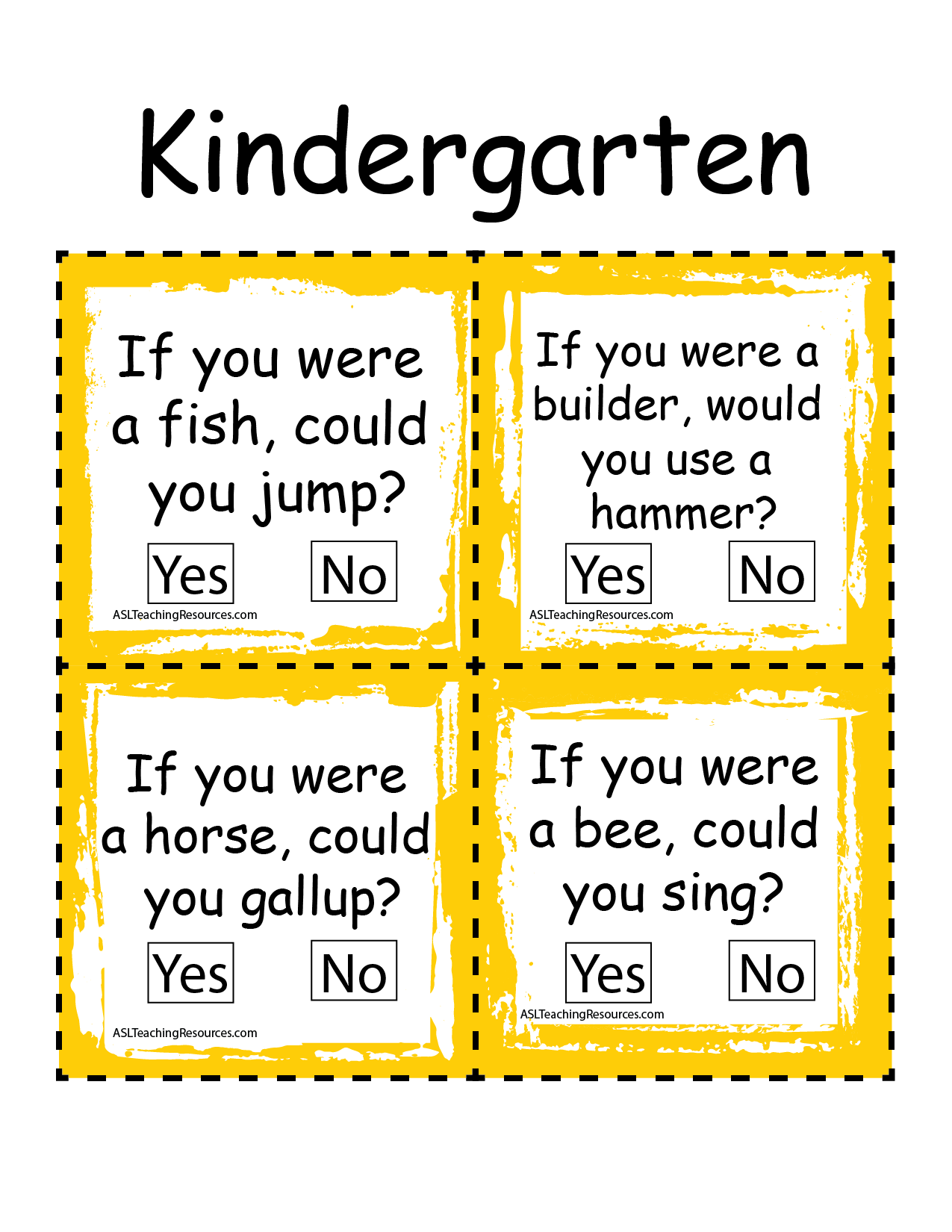 The Yes or No Question Game - Sample - ASL Teaching Resources