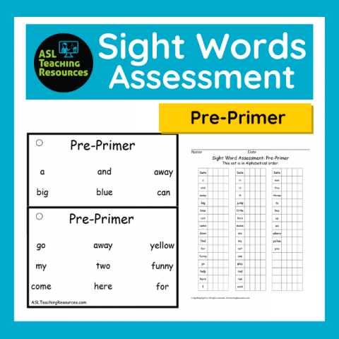 Sight Words - Assessment - ASL Teaching Resources