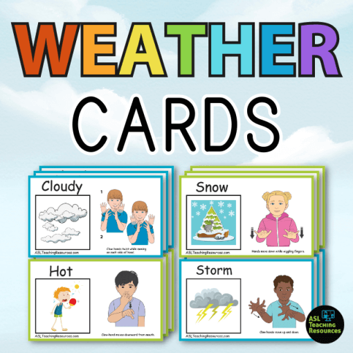 Weather cards for weather word wall, pocket calendar, or use a flashcards. Include sign language and engaging illustrations.