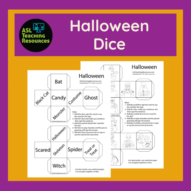 Games for Sign Language – Halloween Dice