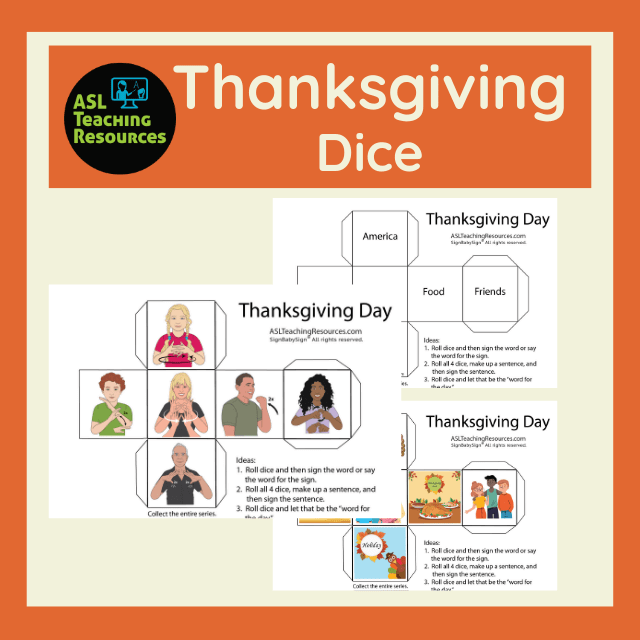 Games for Sign Language – Thanksgiving Dice