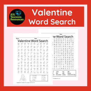 ASL Valentine's Day Word Search